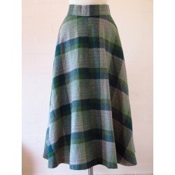 Ternet 70'er nederdel i diverse farver grøn-XS
